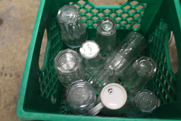 ALL ONE MONEY! Lot of 2 Boxes of Various Items Including White Plates and Beverage Glasses - Image 2 of 3