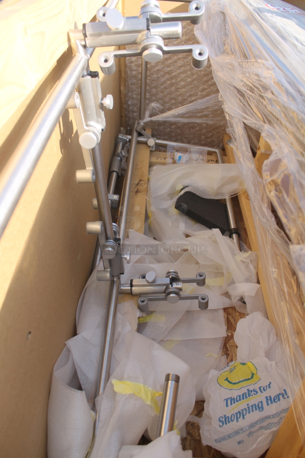 BRAND NEW! Metal and Glass Sneeze Guard. - Image 4 of 4