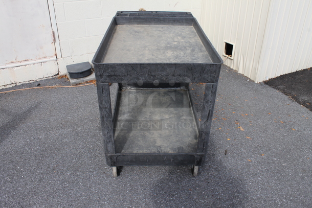 Black Poly 2 Tier Cart on Commercial Casters. (outside) - Image 2 of 2