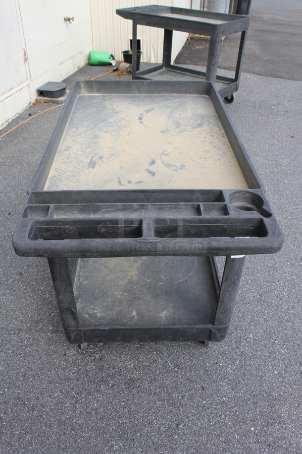 Black Poly 2 Tier Cart on Commercial Casters. (outside) - Image 2 of 3