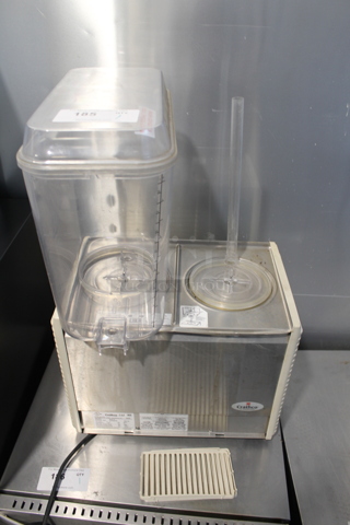 2013 Crathco D25-4 Stainless Steel Commercial Countertop 2 Hopper Refrigerated Beverage Machine. Missing 1 Hopper. 115 Volts, 1 Phase. Tested and Working!