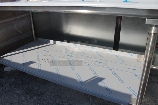 BRAND NEW! Stainless Steel Commercial Right Side Dirty Side Dish Table w/ Back Splash and Under Shelf. Bay 24x21.5 - Image 3 of 6