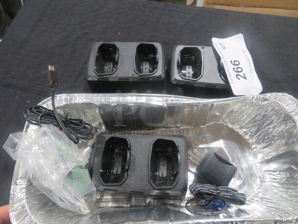 One Lot Of 3 Dewalt Chargers, And 2 Cords. - Image 1 of 2