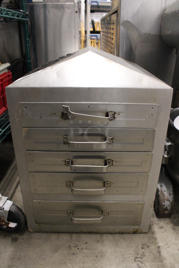 Stainless Steel Countertop 5 Drawer Unit. 16.5x21x24