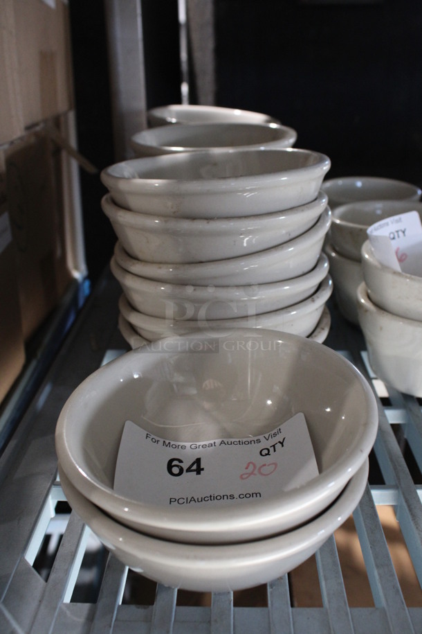 20 White Ceramic Bowls. 5.5x5.5x2. 20 Times Your Bid!