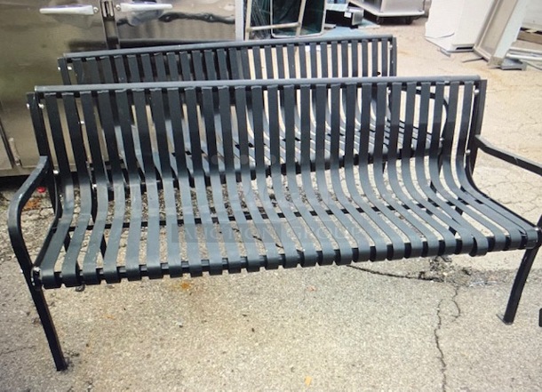 One Black Metal Bench.  - Image 1 of 2