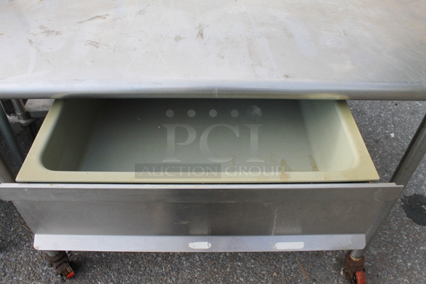 Stainless Steel Commercial Table w/ Drawer and Under Shelf on Commercial Casters. - Image 3 of 3