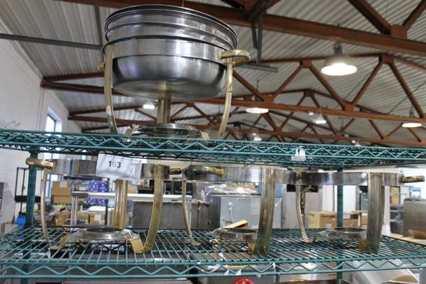 4 Metal Round Chafing Dishes w/ 4 Drop Ins. 4 Times Your Bid! - Image 3 of 5