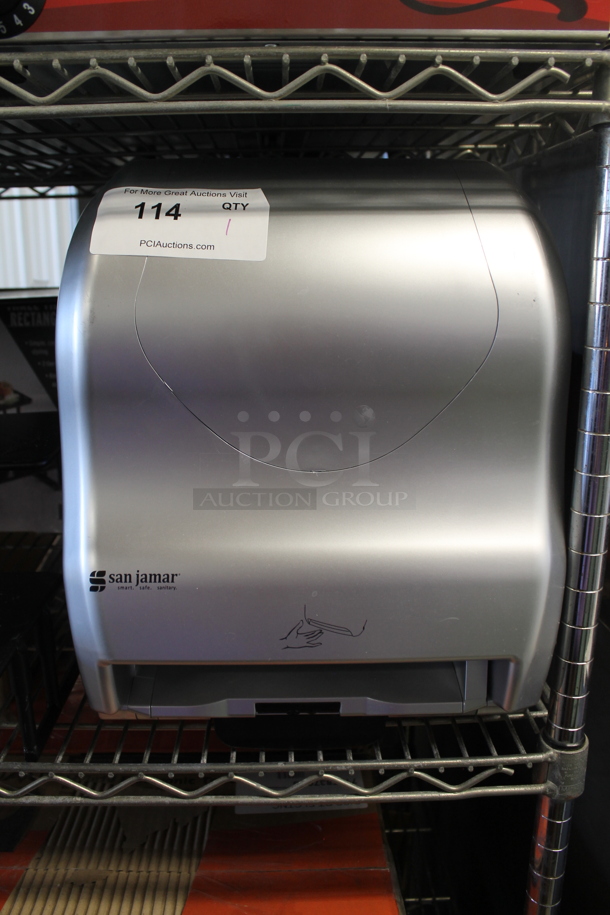 2 BRAND NEW SCRATCH AND DENT! San Jamar Wall Mount Gray Finish Hybrid Electronic Touchless Paper Towel Dispenser. 2 Times Your Bid! - Image 1 of 4