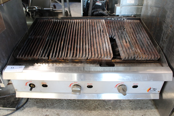 CPG Stainless Steel Commercial Countertop Propane Gas Powered Charbroiler Grill. 36x27x16