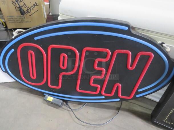 One 35X19 OPEN Sign. Missing Half The Cord. - Image 1 of 1