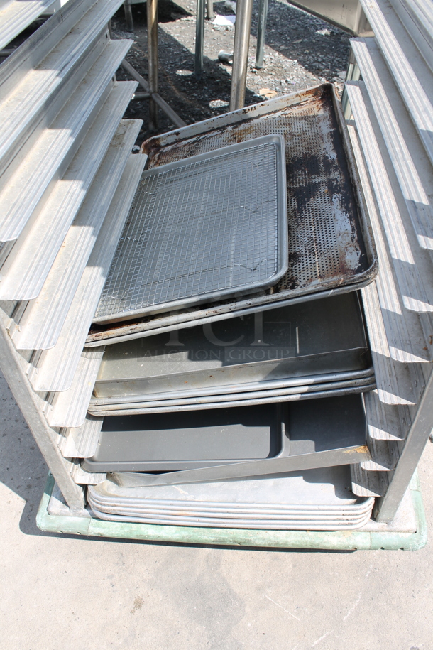 Metal Commercial Pan Transport Rack w/ 12 Metal Pan Racks on Commercial Casters. - Image 4 of 4