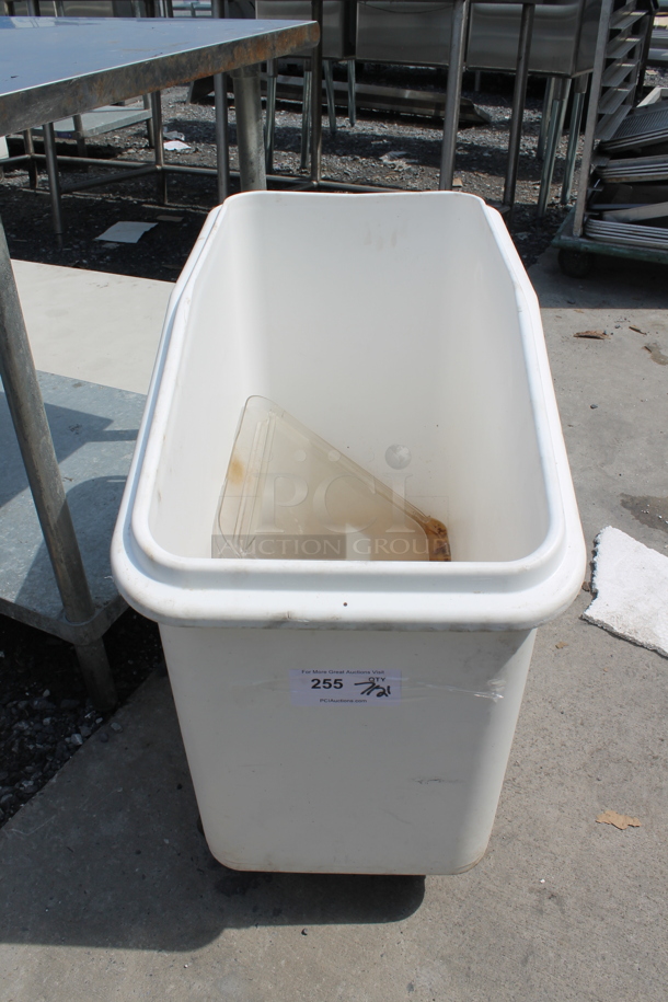 White Poly Ingredient Bin on Commercial Casters. - Image 1 of 5