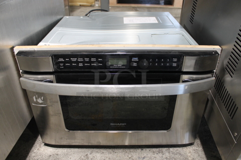 Sharp Stainless Steel Commercial Drawer Style Microwave Oven. 120 Volts, 1 Phase. 