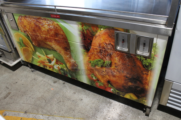 Stainless Steel Commercial Portable Warming Buffet Station w/ Sneeze Guard on Commercial Casters. Cannot Test Due To Plug Style - Image 2 of 9