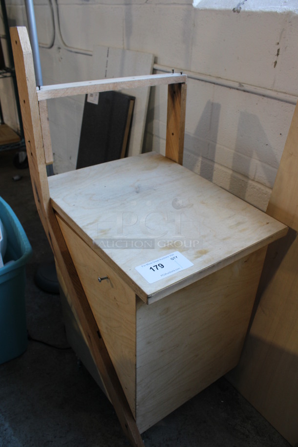 Wooden Portable Crate on Casters. 17x20x40