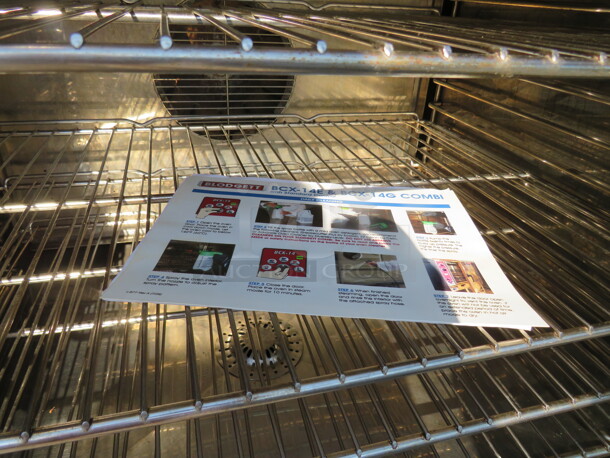 One Blodgett Full Size Electric Combi Oven With 5 Racks, And Manuals, On Stand. Model# BCX-14E. 208 Volt. 3 Phase. 40X41X56. $29,397.75. - Image 3 of 5