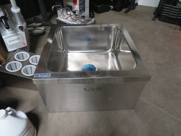 One NEW Stainless Steel Floor Mount Mop Sink. 24X24 - Image 1 of 1