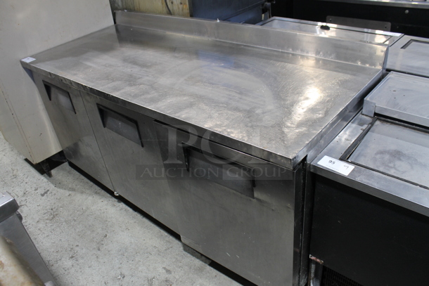 True TWT-72 Stainless Steel Commercial 3 Door Work Top Cooler. 115 Volts, 1 Phase. Tested and Powers On But Does Not Get Cold