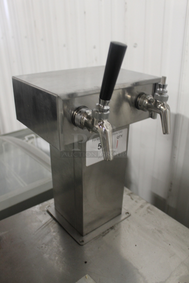 Stainless Steel 2 Tap Beer Tower. Goes GREAT w/ Lot 53!  - Image 2 of 3