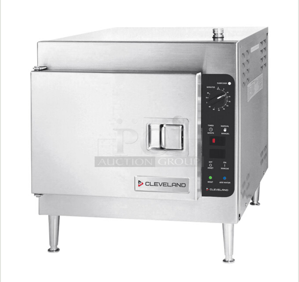 BRAND NEW SCRATCH AND DENT! 2023 Cleveland 21CET8 SteamCraft Stainless Steel Commercial Countertop Electric Powered Single Deck Steam Cabinet. 208 Volts, 3 Phase. - Image 1 of 5