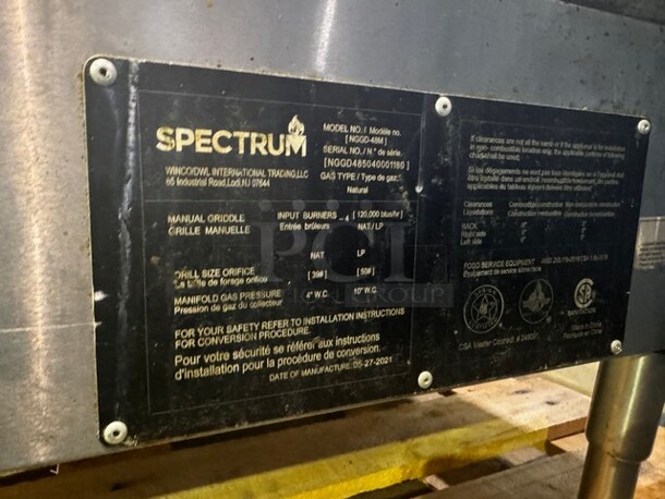 Spectrum NGGD-48M 48" Natural Gas Manual Griddle! - Image 5 of 7