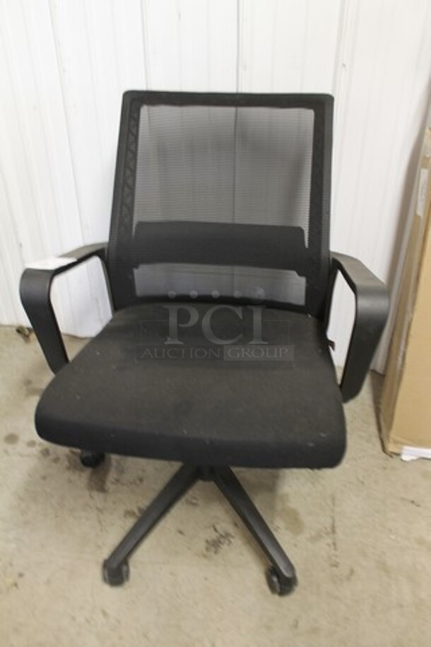Black Office Chair on Casters.  - Image 1 of 5