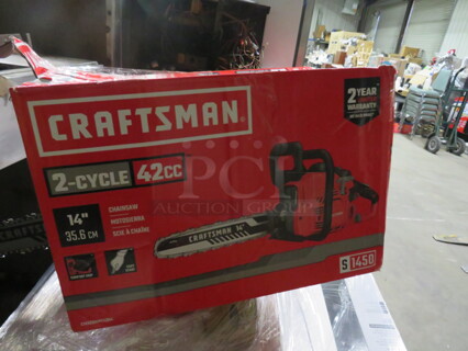 One Craftsman 14 Inch Gas Chainsaw.
