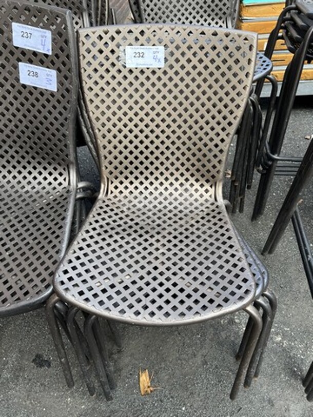 4 Brown Metal Mesh Outdoor Dining Height Chairs. Stock Picture - Cosmetic Condition May Vary. 19x23x36. 4 Times Your Bid!