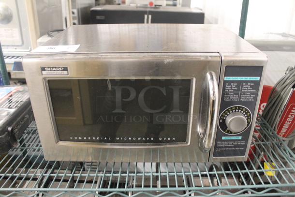 Sharp R-21LCFS Stainless Steel Commercial Countertop Microwave Oven. 120 Volts, 1 Phase. - Image 1 of 7