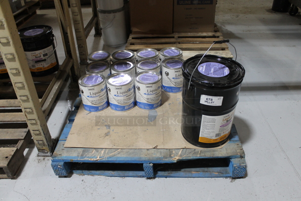 ALL ONE MONEY! PALLET LOT of Various Items Including Liquid Rubber White. BUYER MUST REMOVE. - Image 1 of 5