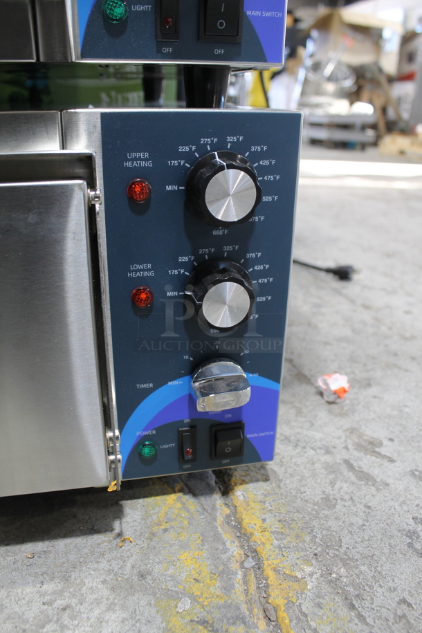 BRAND NEW SCRATCH AND DENT! 2023 Hoocoo CMO-1 Stainless Steel Commercial Countertop Electric Powered Pizza Oven w/ Cooking Stone. 120 Volts, 1 Phase. Tested and Working! - Image 2 of 4