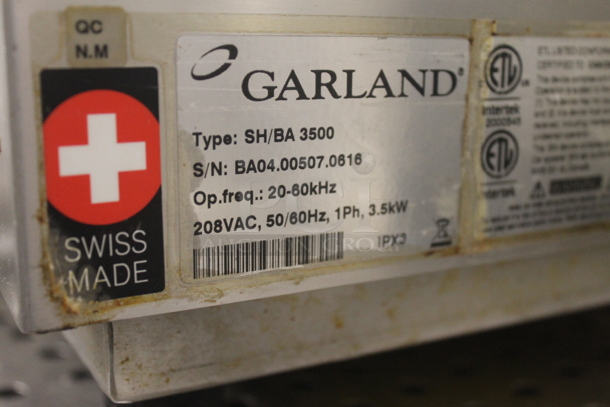 Garland SH/BA 3500 Stainless Steel Commercial Countertop Electric Powered Single Burner Induction Range. 208 Volts, 1 Phase.  - Image 6 of 6