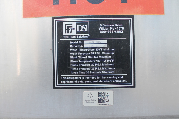 DSI SD-20-ELEL Stainless Steel Commercial Floor Style Pot and Pan Washer. 480 Volts, 3 Phase. - Image 7 of 7