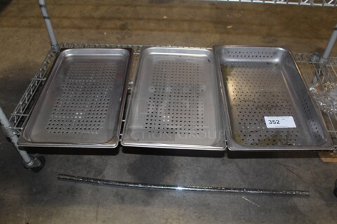 3 Vollrath Full Size X 2.5" Perforated Insert/Pans. 3X Your Bid! 