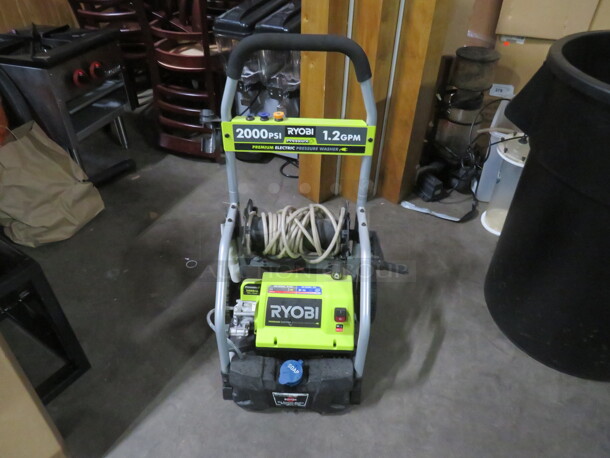 One Ryobi Premium Electric Pressure Washer. 2000PSI