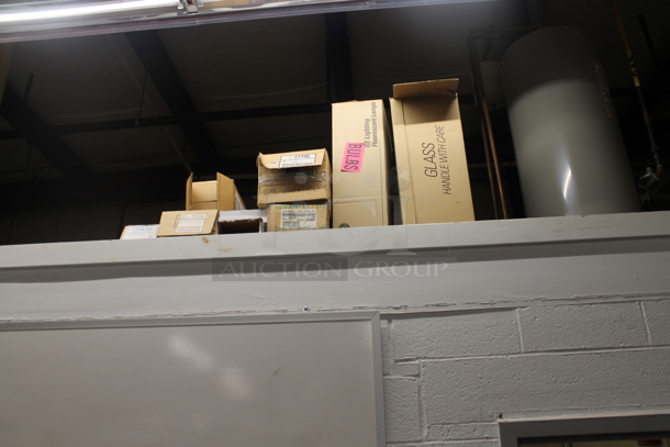 ALL ONE MONEY! Lot of Various Items Including Pallet of Boxes, Box of Fluorescent Lights. BUYER MUST REMOVE. - Image 3 of 4