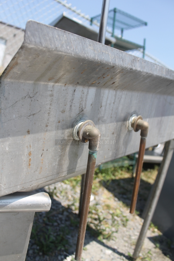 Commercial Stainless Steel One Bay Sink With Left Side Drain Board, Perforated Basket And Pre-Rinse Faucet On Galvanized Legs. - Image 6 of 7