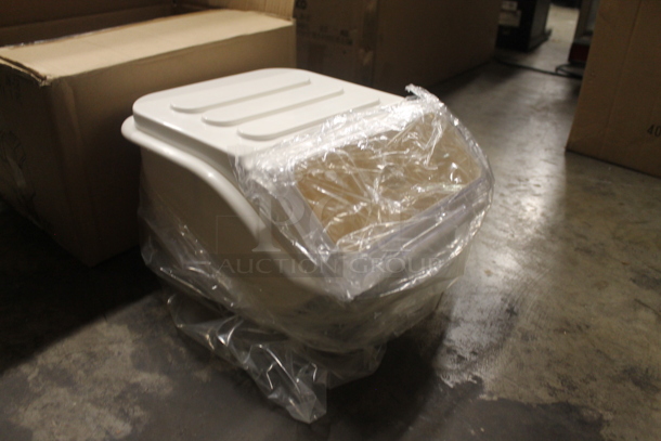 BRAND NEW IN BOX! KCS White Poly Ingredient Bin.  - Image 1 of 4