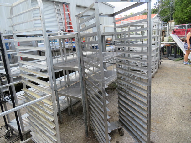 One Stainless Steel Speed Rack On Casters. 21X26X67