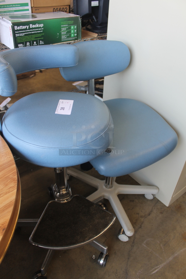 2 Various Blue Chairs on Casters. 2 Times Your Bid! - Image 2 of 3
