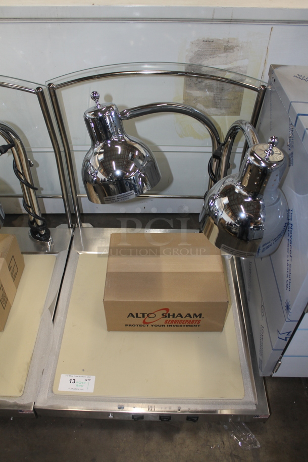 BRAND NEW! Alto-Shaam CS-200S Heated Dual Lamp Carving Station with Sneeze Guard and Box of New Bulbs - 120V. Tested and Working! - Image 1 of 8