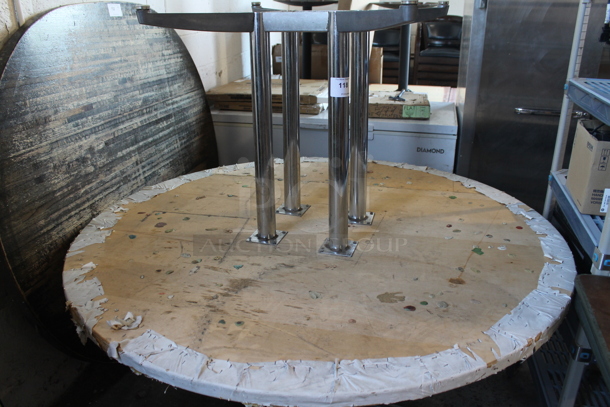 2 Round Dining Height Tables on Metal Table Base. 2 Times Your Bid! - Image 2 of 3