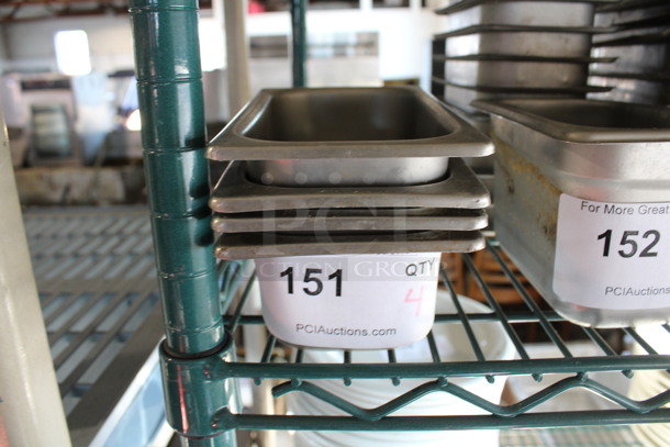 4 Stainless Steel 1/9 Size Drop In Bins. 1/9x2. 4 Times Your Bid!