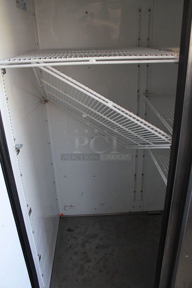 2012 True TG2R-2S ENERGY STAR Stainless Steel Commercial 2 Door Reach In Cooler w/ Poly Coated Racks on Commercial Casters. 115 Volts, 1 Phase. Tested and Working! - Image 3 of 5
