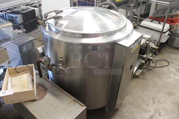 Groen EE-40 Stainless Steel Commercial Floor Style Electric Powered 40 Gallon Steam Kettle. 440 Volts, 3 Phase.  - Image 3 of 9