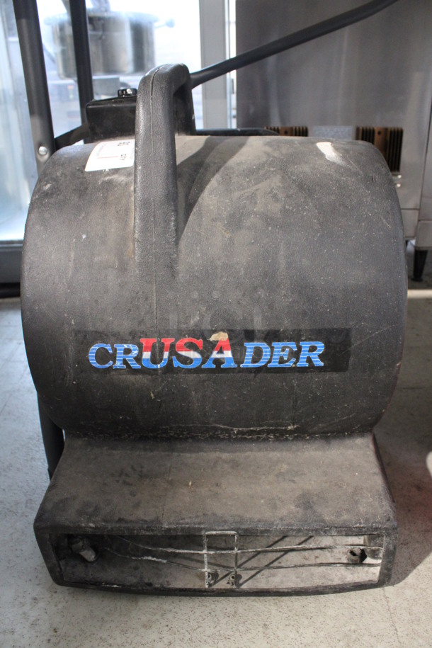 Crusader Black Floor Style Fan. 15x20x22. Tested and Working!