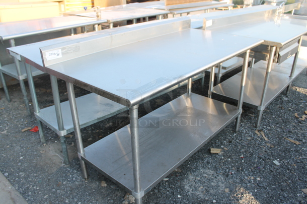 Stainless Steel Commercial Table w/ Back Splash and Under Shelf. - Image 2 of 3