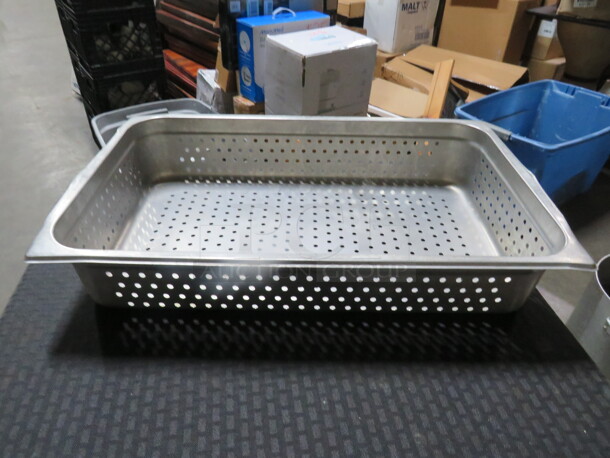 One Full Size 4 Inch Deep Perforated Hotel Pan.  - Image 1 of 1