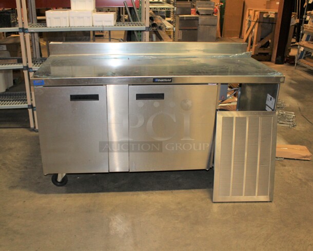 NEW! Delfield Custom Made 2 Door Worktop Freezer On Casters. 67x31x36. 115V/60Hz. Working When Pulled! 